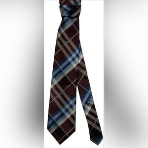 Geoffrey Beene Men's Necktie Tie Silk & polyester Blues & Burgundy 58”